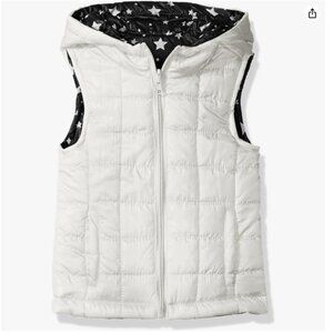 NEW Urban Republic Girls' Light Weight Puff Reversible White Vest, Sz. 5/6